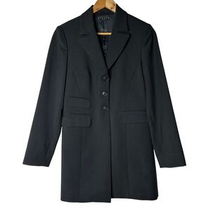 Sisley Jacket Coat Size 40/US 4 Made in Italy Black Blazer Trench Dress‎ Career
